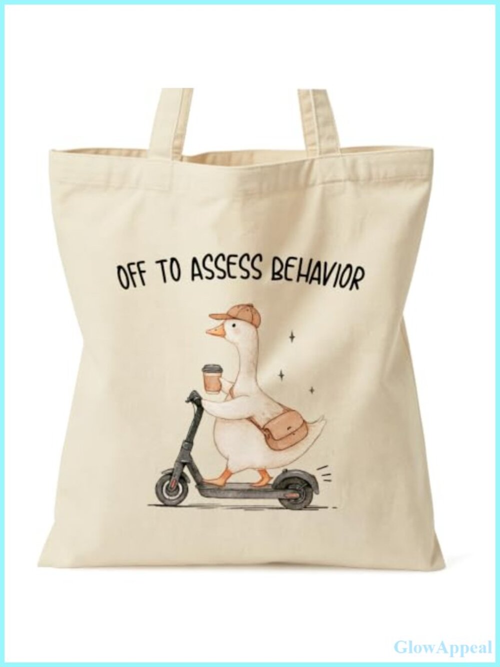 Canvas Tote Bag Funny BCBA Gift Off to Assess Behavior Shoulder Bag